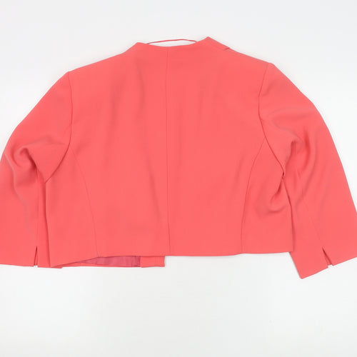 Roman Womens Pink Single-Breasted Suit Jacket Size 18