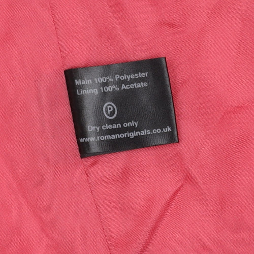 Roman Womens Pink Single-Breasted Suit Jacket Size 18