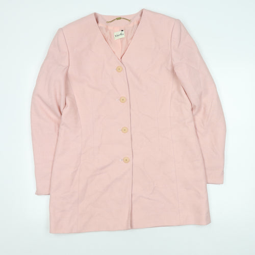 Viyella Women's Pink Mid-Length Blazer Size 14