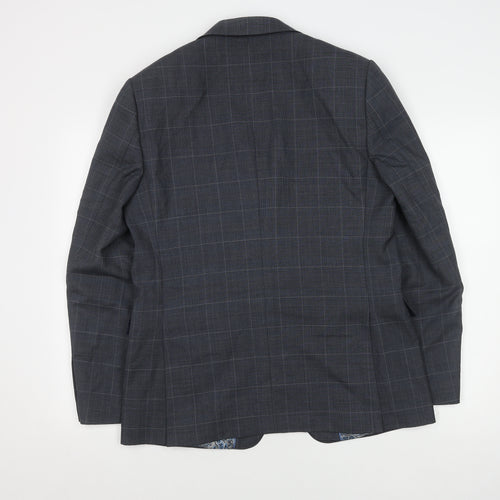 Marks and Spencer Men's Blue Check Blazer 40R