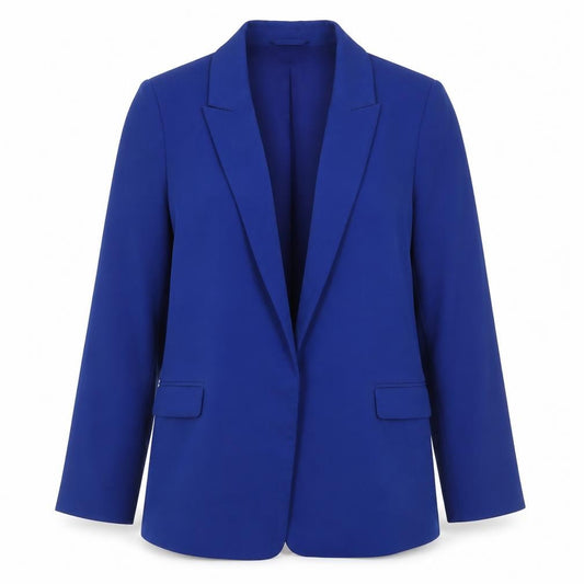 Front view of Next Women's Blue Blazer, size 16, Notch Lapel