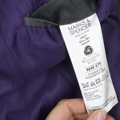 Marks and Spencer Grey Check Men's Blazer Size 36R