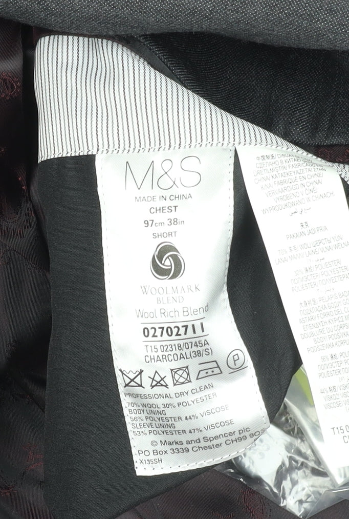 Marks and Spencer Grey Men's Blazer 38S