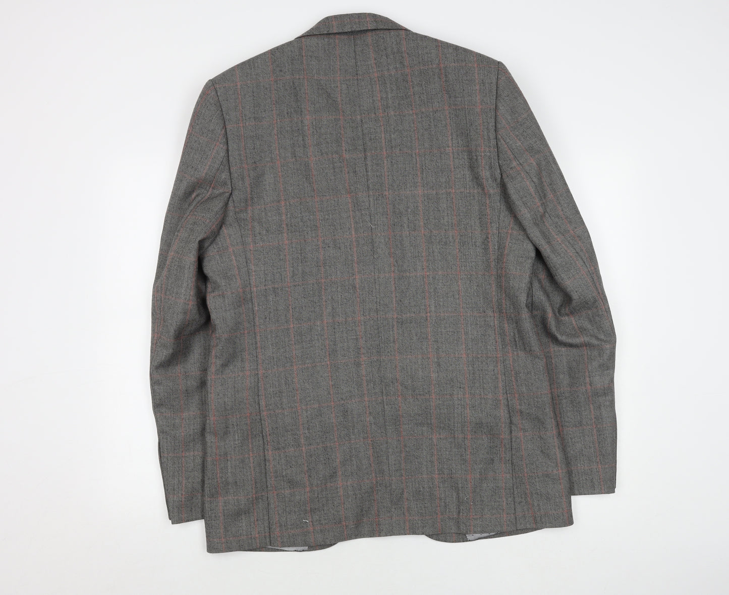 Skopes Men's Grey Check Blazer 42L Wool Formal