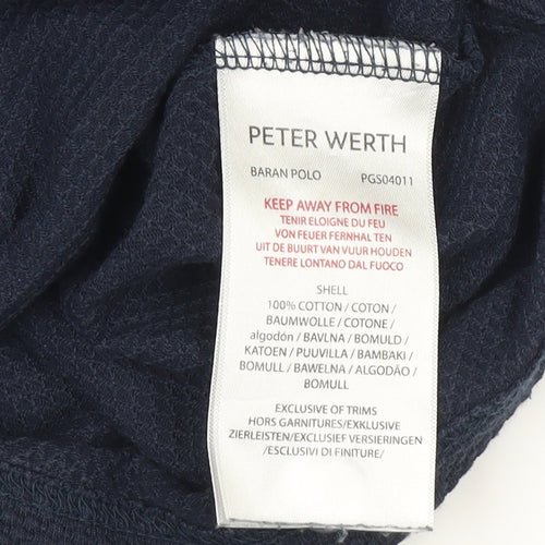 Peter Werth Men's Blue Polo Shirt L Short Sleeve Casual