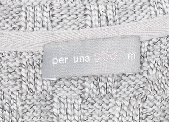 Per Una Women's Grey Cardigan M Lightweight Knit