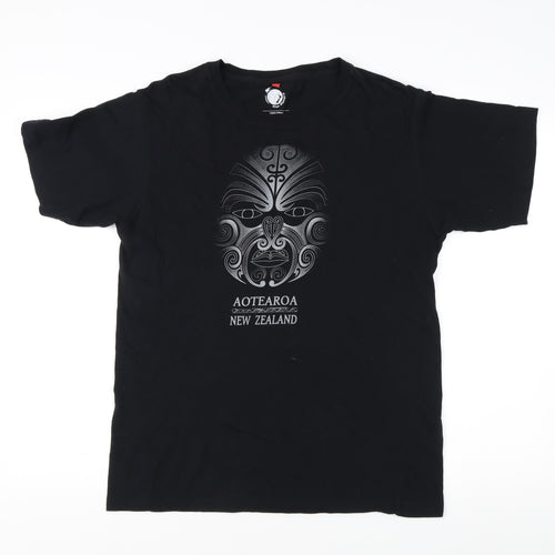Kiwi Planet Men's Black M Graphic Cotton T-Shirt