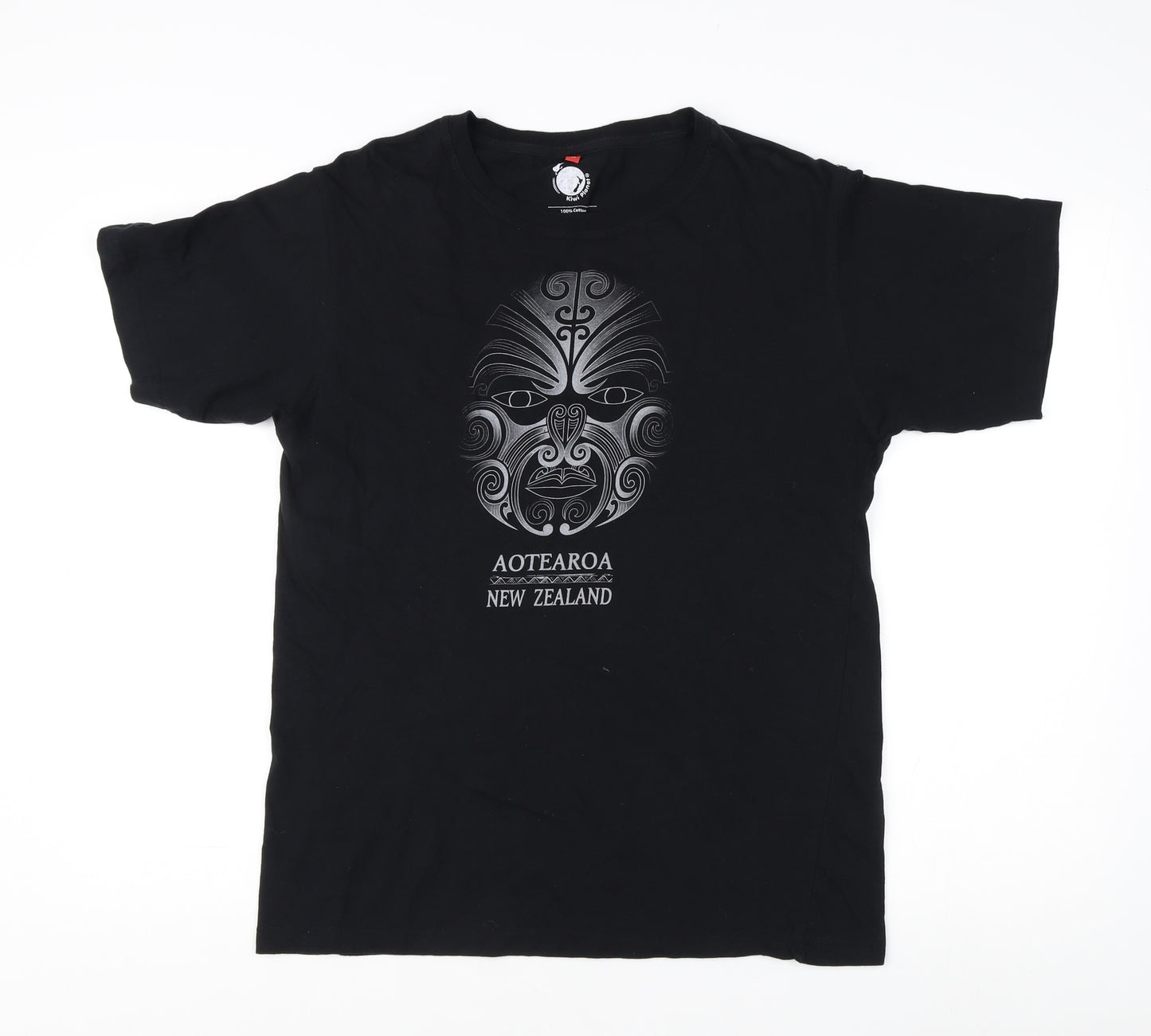 Kiwi Planet Men's Black M Graphic Cotton T-Shirt
