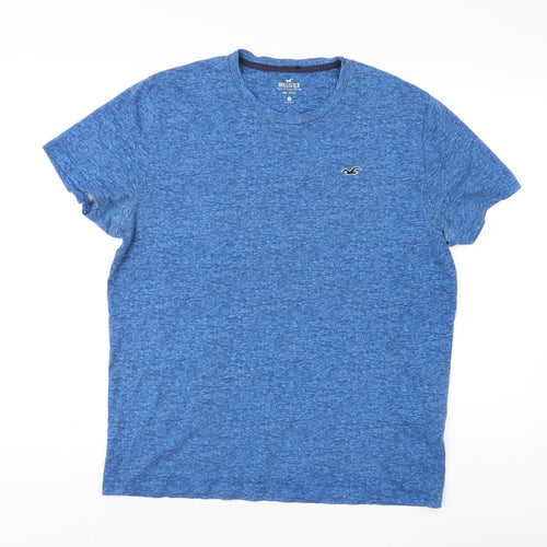 Hollister Men's Blue Crew Neck T-Shirt - Size L