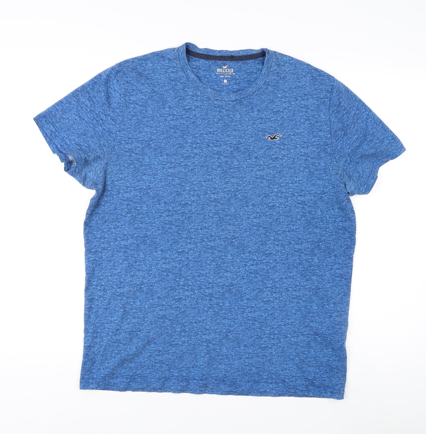 Hollister Men's Blue Crew Neck T-Shirt - Size L