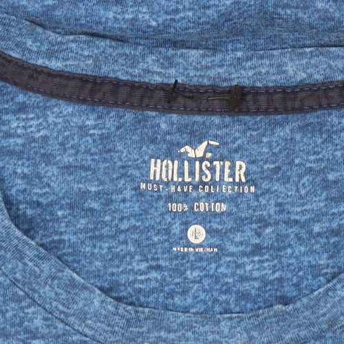 Hollister Men's Blue Crew Neck T-Shirt - Size L