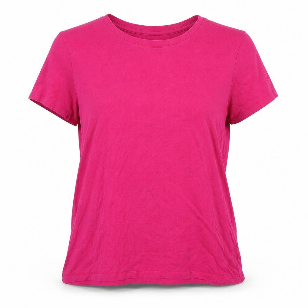 Front view of Gap Women's Pink XL Basic T-Shirt, Crew Neck
