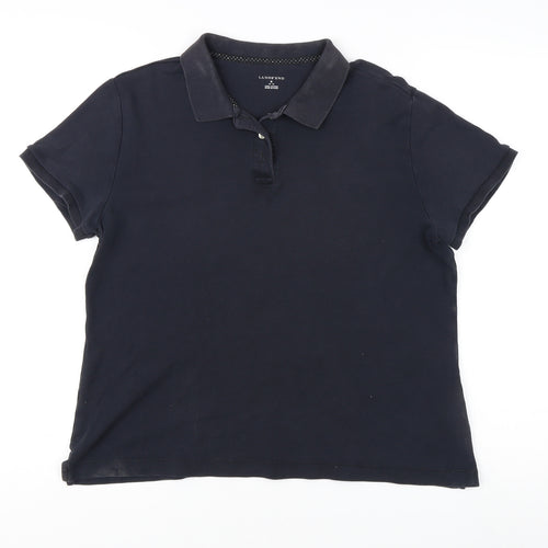 Lands' End Women's Black Polo, Size M, Casual Wear