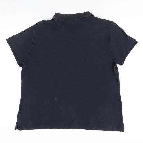 Lands' End Women's Black Polo, Size M, Casual Wear