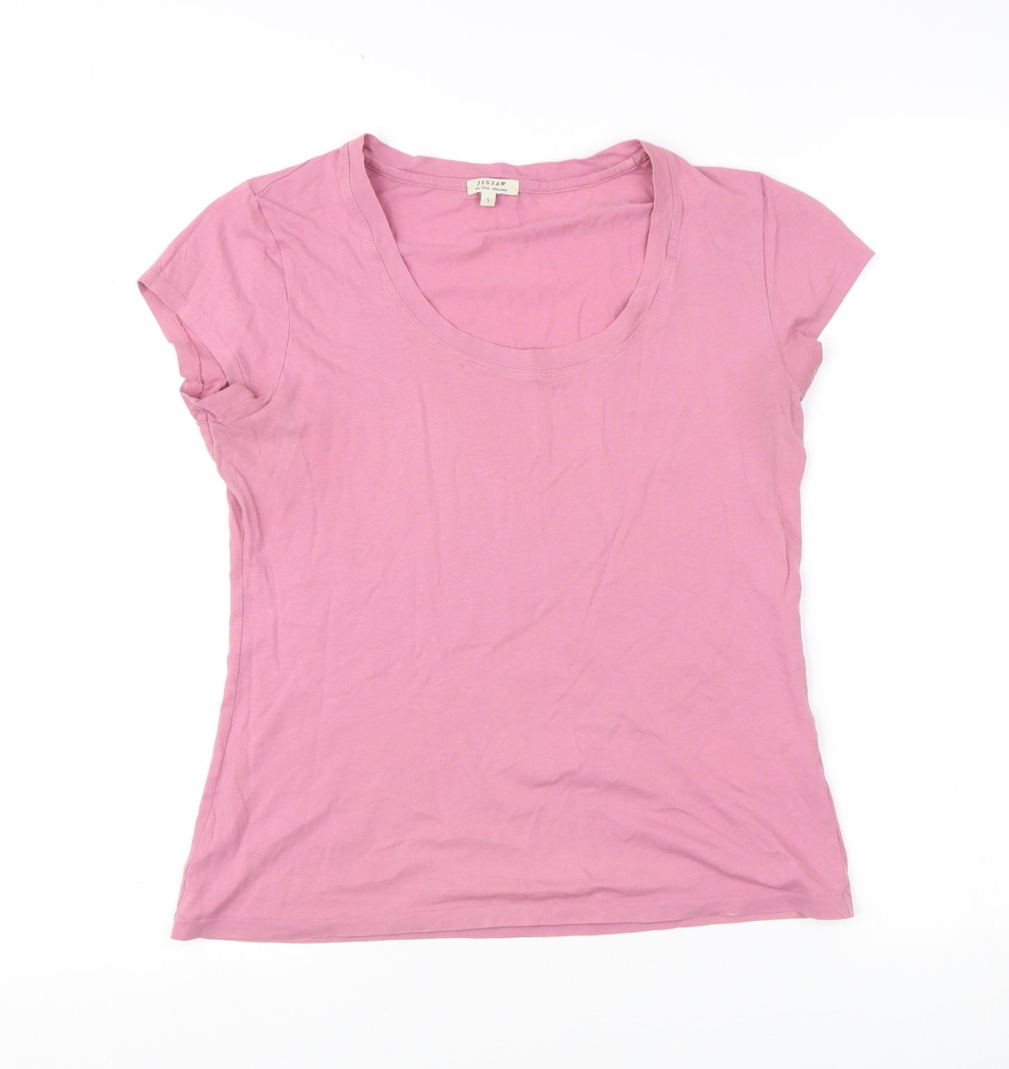 Jigsaw Women's Pink S Basic Cotton T-Shirt