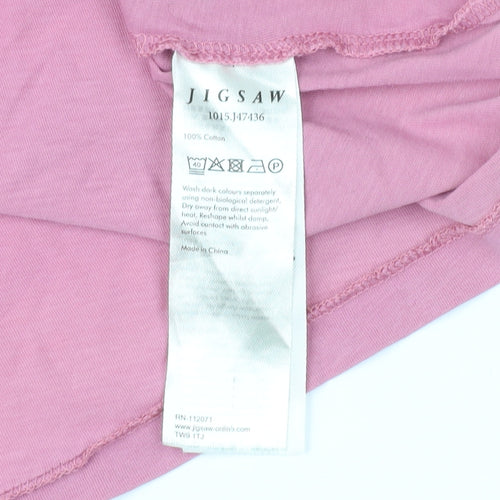 Jigsaw Women's Pink S Basic Cotton T-Shirt