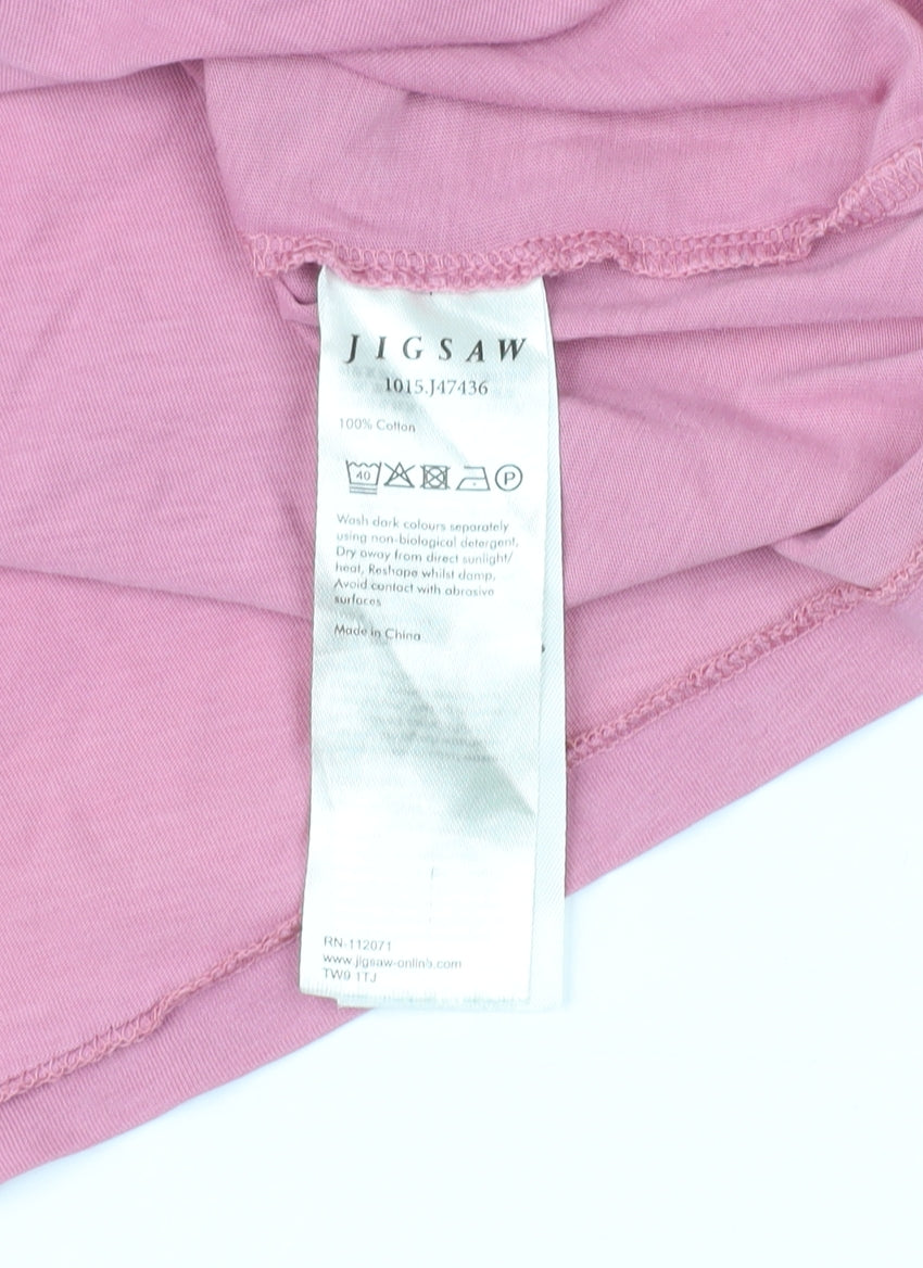 Jigsaw Women's Pink S Basic Cotton T-Shirt
