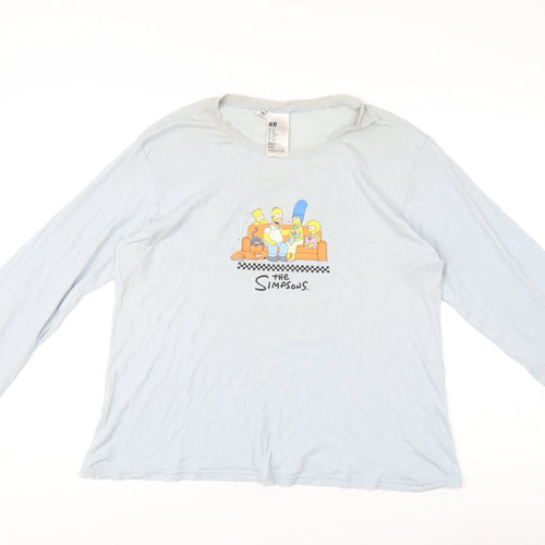 H&M Unisex Kids Blue Simpsons Long Sleeve T-Shirt 14 Years