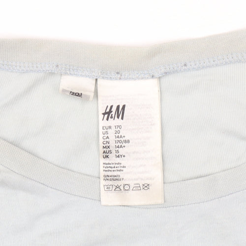 H&M Unisex Kids Blue Simpsons Long Sleeve T-Shirt 14 Years