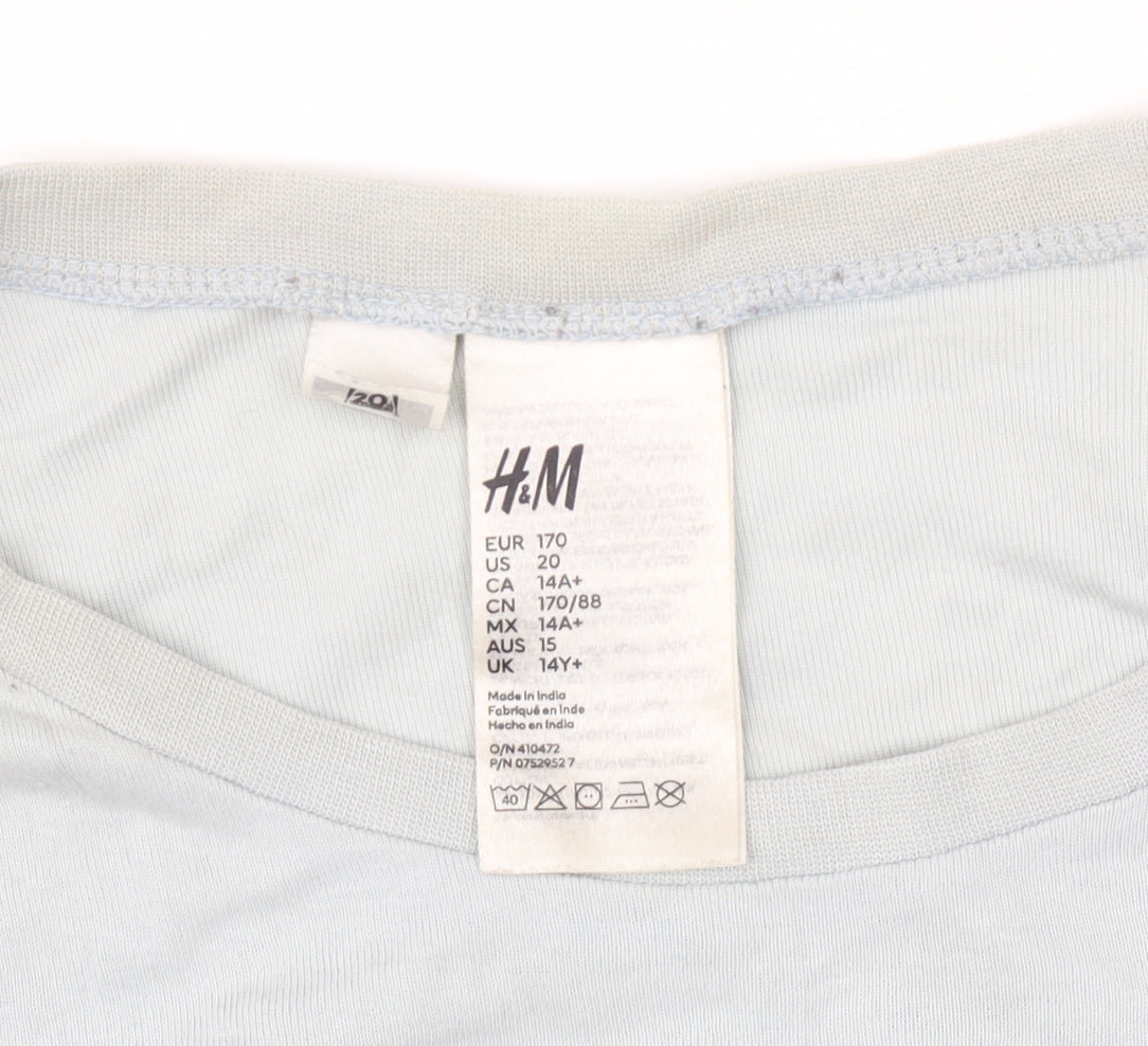 H&M Unisex Kids Blue Simpsons Long Sleeve T-Shirt 14 Years