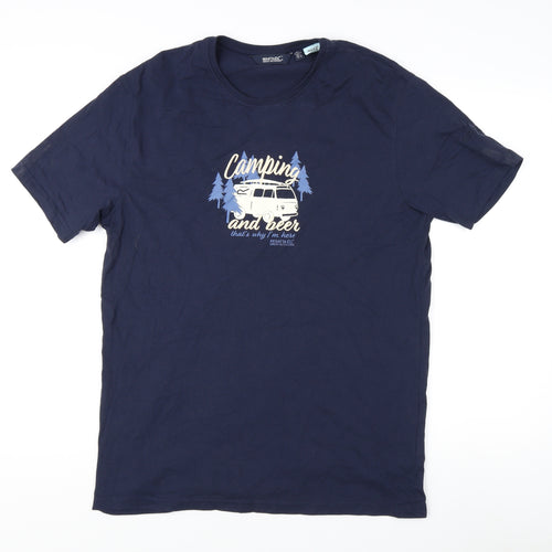 Regatta Men's Blue Camping Graphic T-Shirt L