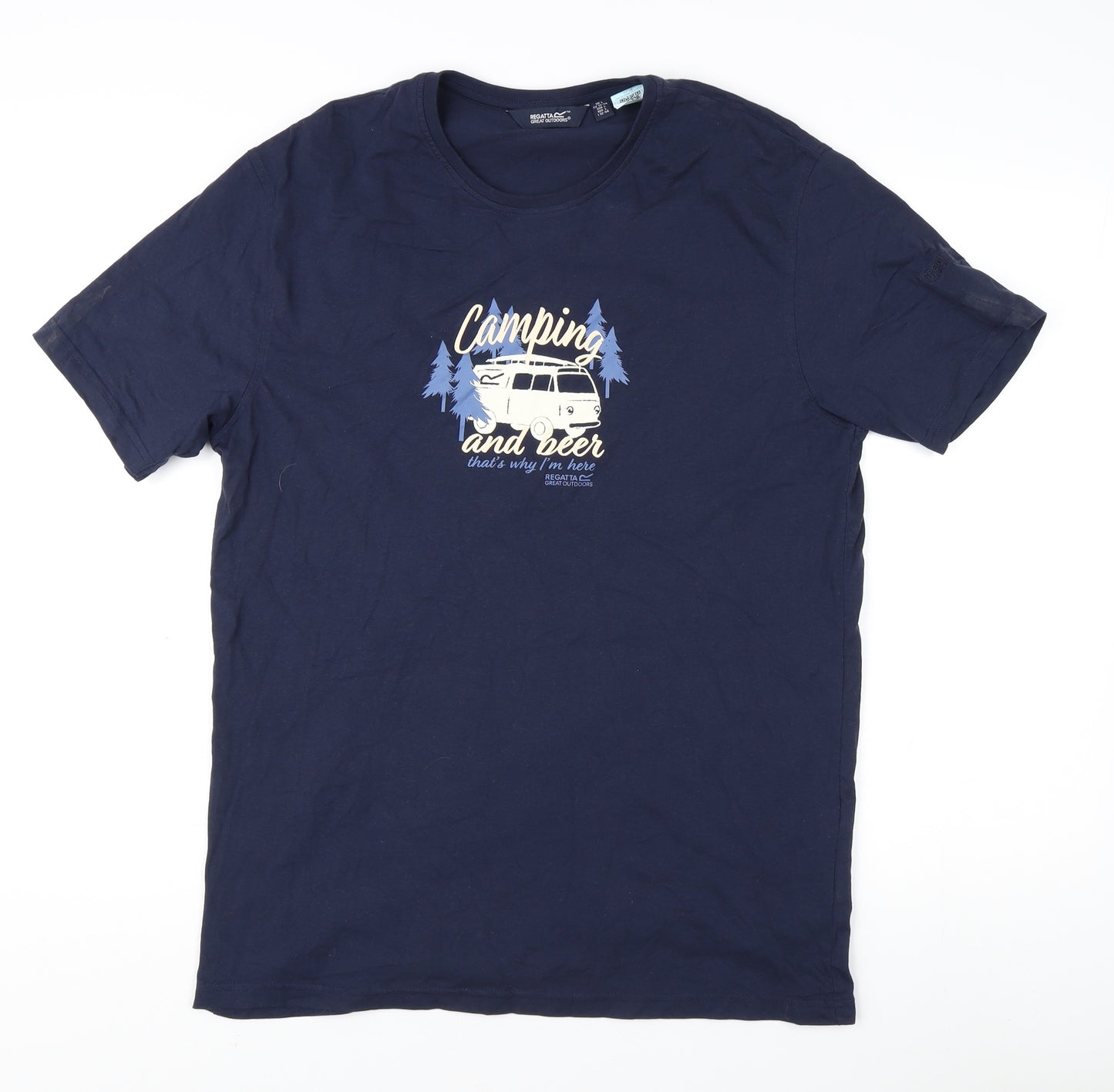 Regatta Men's Blue Camping Graphic T-Shirt L
