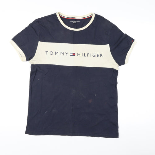 Tommy Hilfiger Men's Blue Beige S T-Shirt