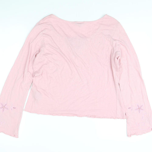 Per Una Women's Pink Embroidered Top Size 18
