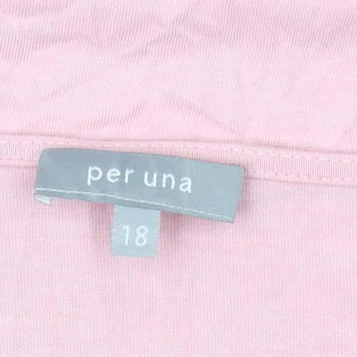 Per Una Women's Pink Embroidered Top Size 18