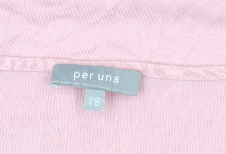 Per Una Women's Pink Embroidered Top Size 18