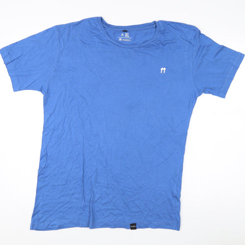MABBOO Men's XL Blue Short Sleeve Crew Neck T-Shirt