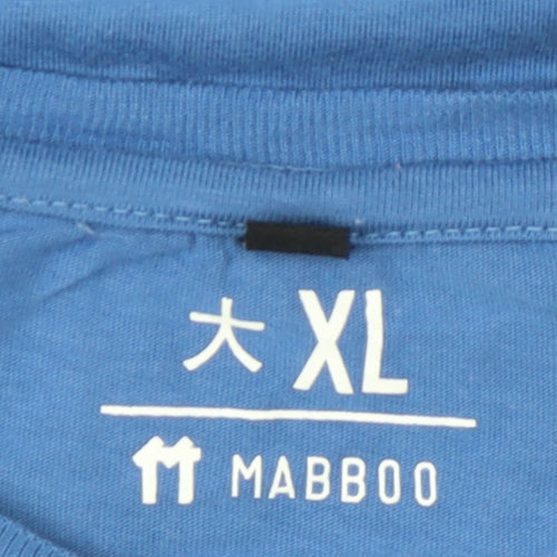 MABBOO Men's XL Blue Short Sleeve Crew Neck T-Shirt