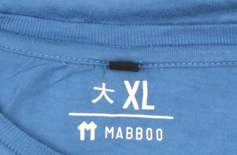 MABBOO Men's XL Blue Short Sleeve Crew Neck T-Shirt