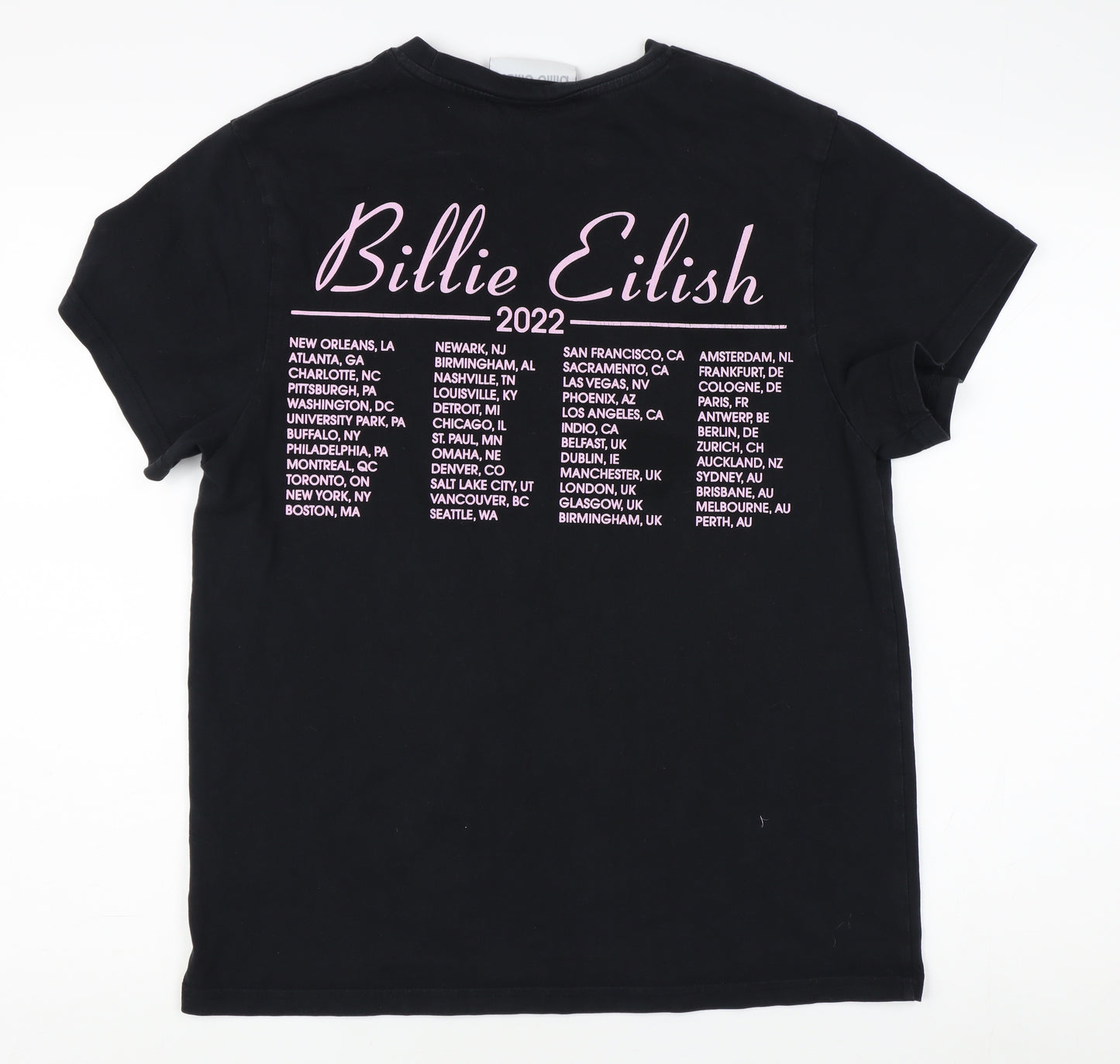 Billie Eilish Unisex Black S Music Tour T-Shirt