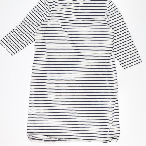 Jaeger Women's Striped Boat Neck 3/4 Sleeve Dress