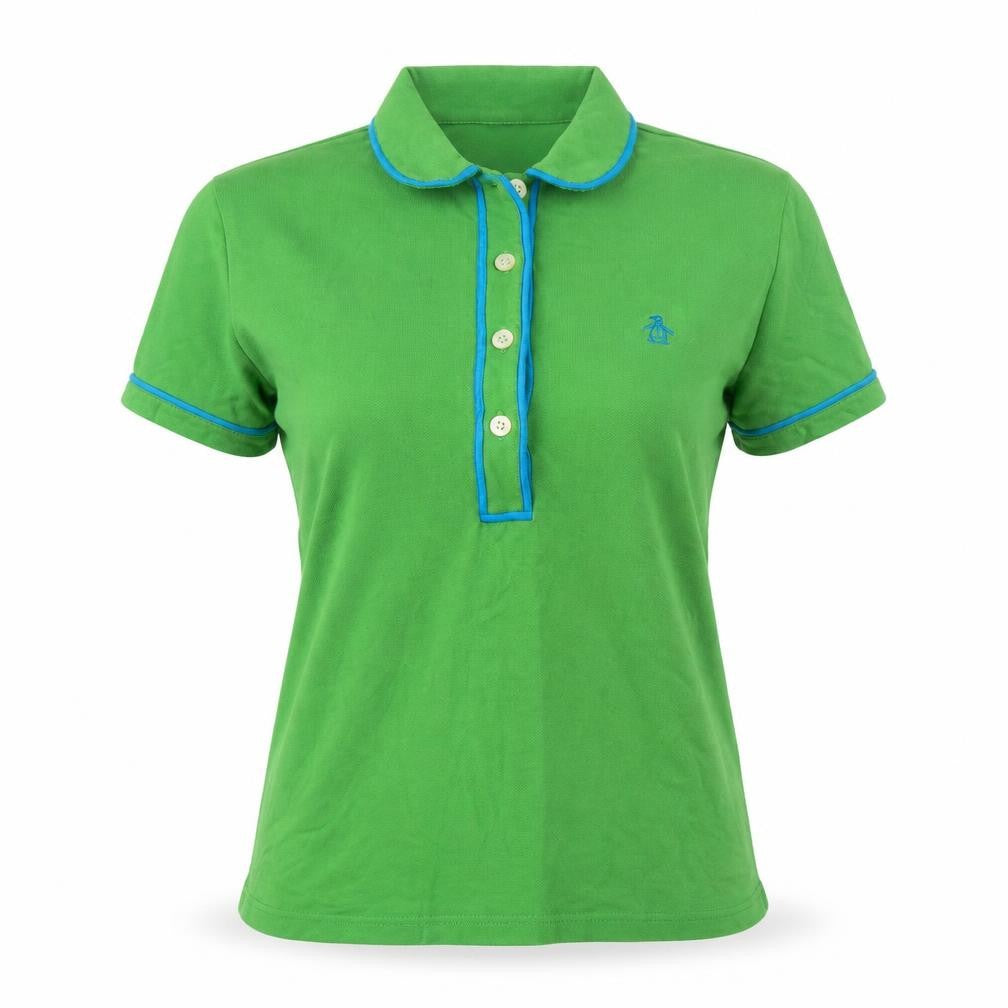 Front view of Original Penguin Green Men's Polo S Classic Fit Cotton