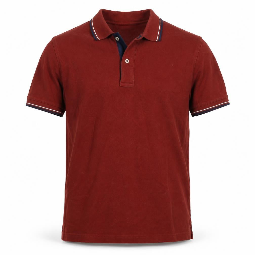 Front view of Lands' End Men's Red Polo Shirt Medium
