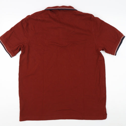 Lands' End Men's Red Polo Shirt Medium