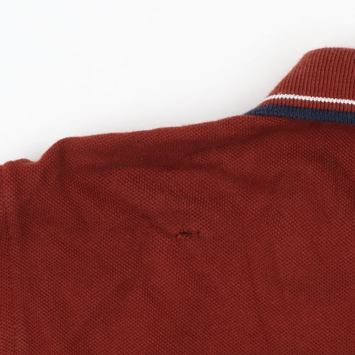 Lands' End Men's Red Polo Shirt Medium