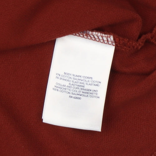 Lands' End Men's Red Polo Shirt Medium