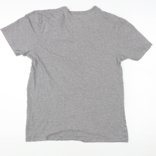 Boss Men's Grey Cotton T-Shirt, Small, Crew Neck