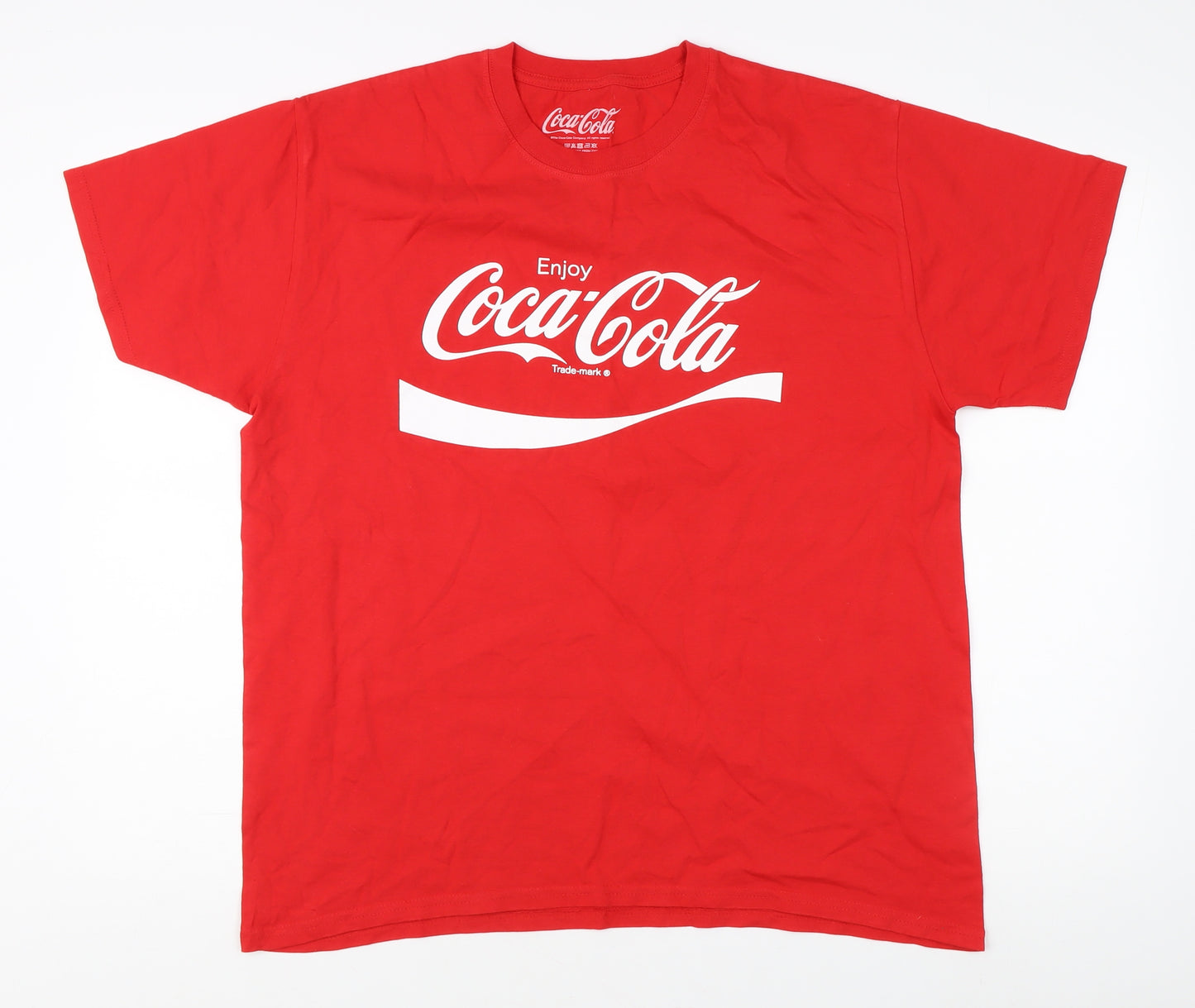 Coca-Cola Men's Red Retro Logo T-Shirt Size L