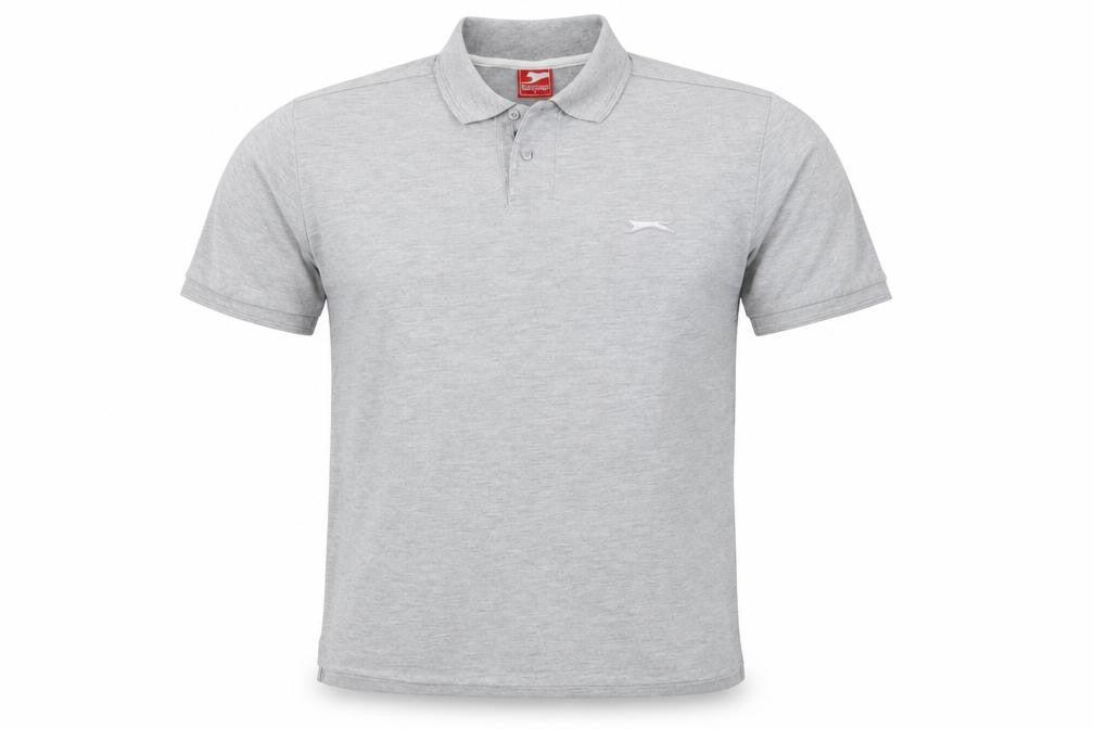 Slazenger Men's Grey Short Sleeve Polo Shirt L