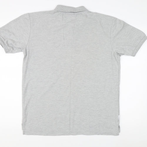 Slazenger Men's Grey Short Sleeve Polo Shirt L