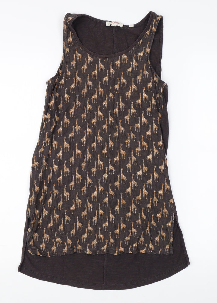 Fat Face Women's Brown Animal Print Tank Top UK 6