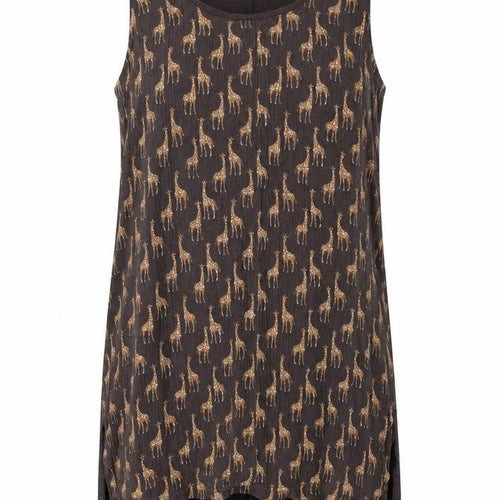 Fat Face Women's Brown Animal Print Tank Top UK 6