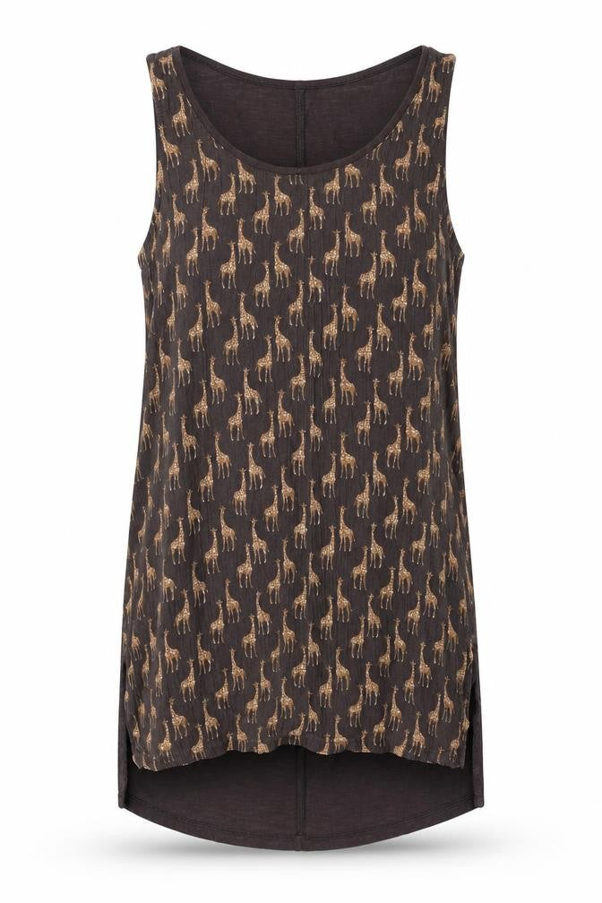 Fat Face Women's Brown Animal Print Tank Top UK 6
