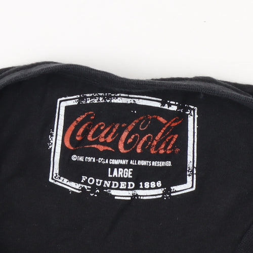 Coca-Cola Men's Black Christmas T-Shirt - Large