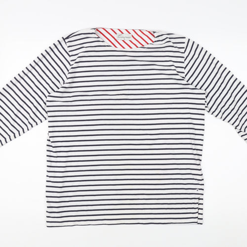 Errroco Women's White Striped 3/4 Sleeve T-Shirt Size 12