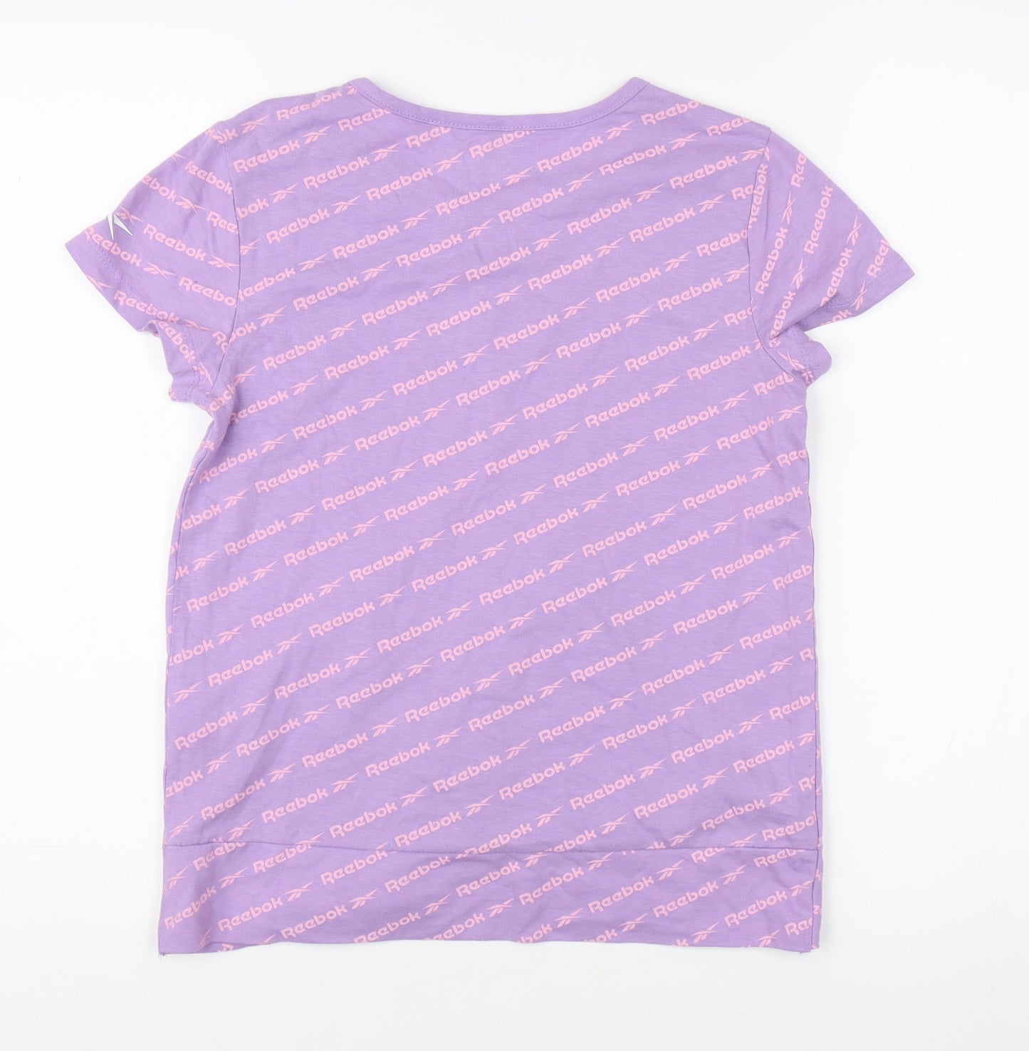 Reebok Girls Purple T-Shirt Size 14 Years, Logo Print